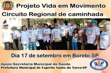Projeto vida em movimento participa do circuito regional de caminha em Borebi