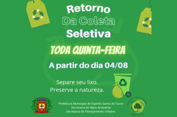 RETORNO DA COLETA SELETIVA