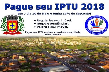Pague seu IPTU 2018 até o dia 10 de Maio, e tenha 10% de desconto!