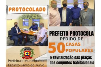 Prefeito protocola pedido de 50 casas e revitalização das praças dos conjuntos habitacionais