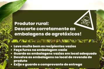 DESCARTE CORRETAMENTE AS EMBALAGENS DE AGROTÓXIOS