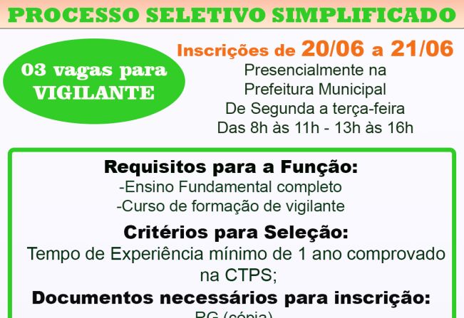 PROCESSO SELETIVO SIMPLIFICADO 