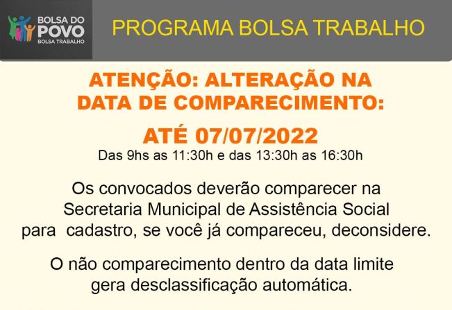 PROGRAMA BOLSA TRABALHO