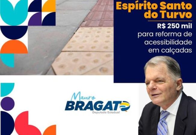 MUNICÍPIO É CONTEMPLADO COM R$250 MIL REAIS PELO PROGRAMA CIDADE ACESSÍVEL DO GOVERNO DO ESTADO