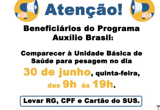 Pesagem dos Beneficiários do Programa Auxílio Brasil