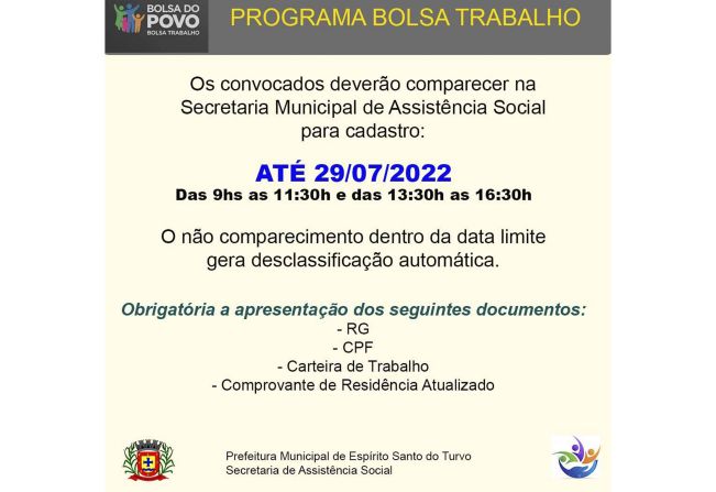 PROGRAMA BOLSA TRABALHO